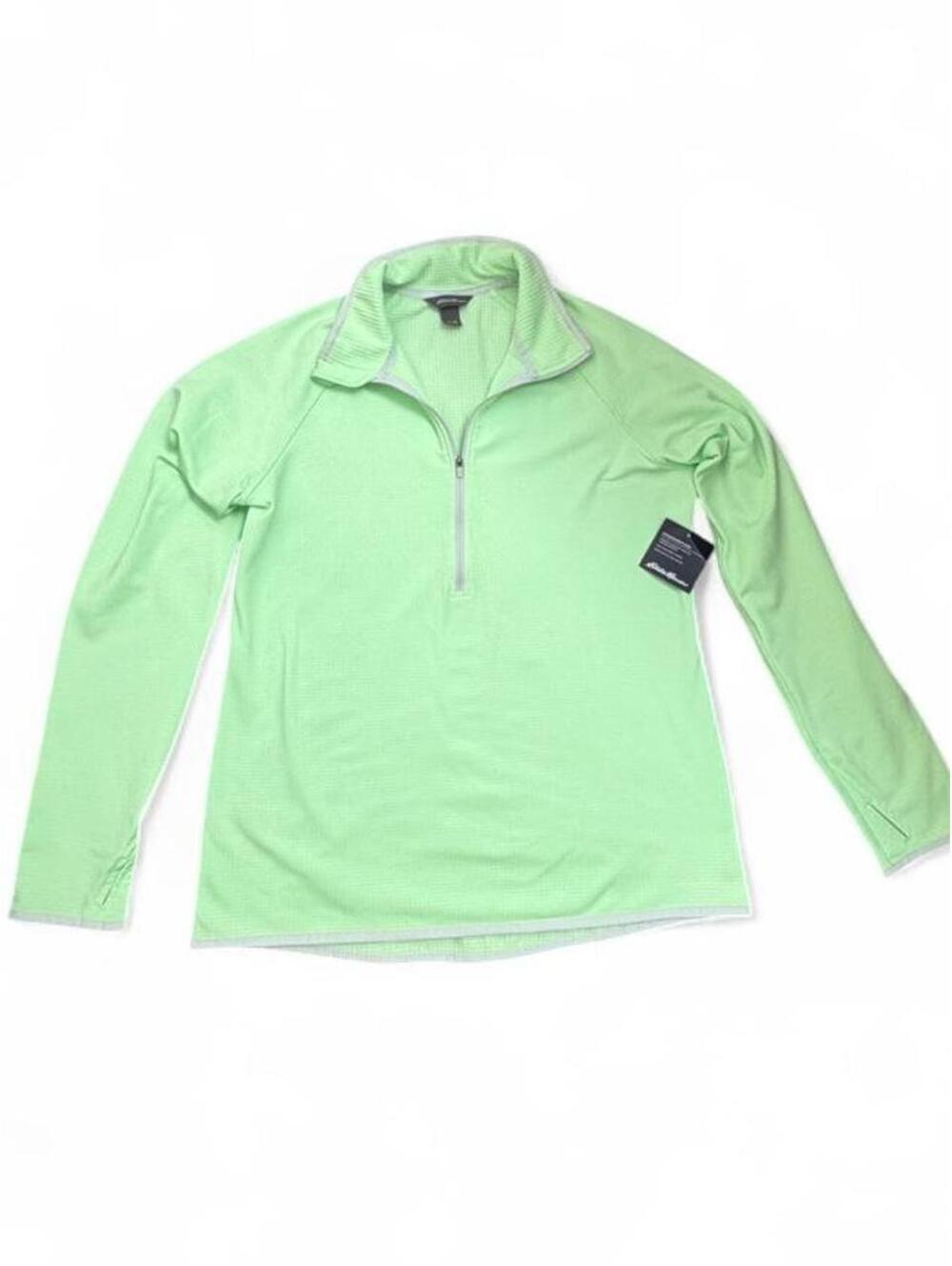 Eddie Bauer Neon Green  activator grid fleece 1/4 Zip Pullover